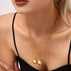 Wholesale Stainless Steel C Shaped Freshwater Pearl Necklace With 18K Gold Plated Electroplating For Women In Light Luxury And Geometric Style