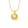Wholesale Stainless Steel C Shaped Freshwater Pearl Necklace With 18K Gold Plated Electroplating For Women In Light Luxury And Geometric Style