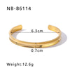 Wholesale Stainless Steel C Shaped Open Bracelet Gold Plated 18K Non Fading With Electroplating Treatment