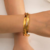 Wholesale Stainless Steel C Shaped Open Bracelet Gold Plated 18K Non Fading With Electroplating Treatment