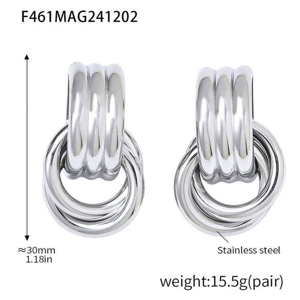 Wholesale Stainless Steel C Shaped Pattern High Glow Earrings For Women Pvd Electroplated 18K True Gold Color Preservation