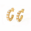 Wholesale Stainless Steel C Shaped Pearl Earrings With 18K Gold Plated Finish For Women Vacuum Real Gold Electroplated In Pvd Furnace