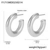 Wholesale Stainless Steel C Solid Earrings Pvd Plated 18K True Gold Color Light Luxury Geometric Style