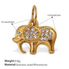 Wholesale 316L Stainless Steel Cartoon Animal Zodiac Inlaid Rhinestone Starfish Coconut Tree Pendant Necklace Bracelet Accessories Electroplated