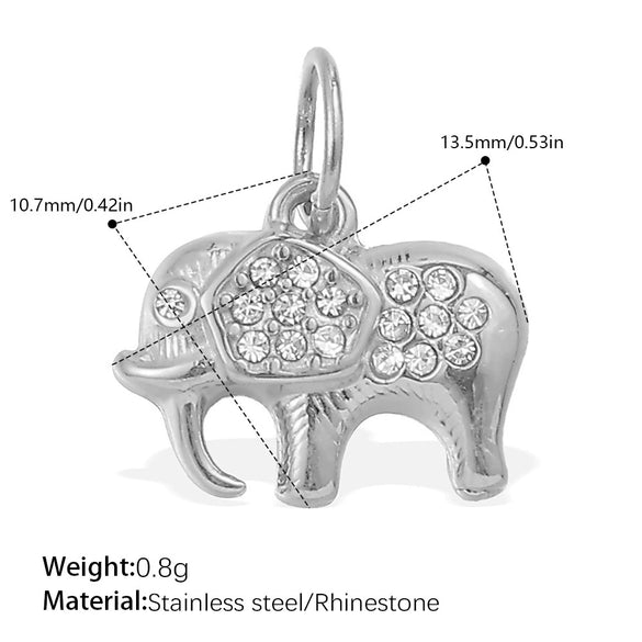 Wholesale 316L Stainless Steel Cartoon Animal Zodiac Inlaid Rhinestone Starfish Coconut Tree Pendant Necklace Bracelet Accessories Electroplated
