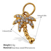 Wholesale 316L Stainless Steel Cartoon Animal Zodiac Inlaid Rhinestone Starfish Coconut Tree Pendant Necklace Bracelet Accessories Electroplated
