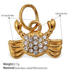 Wholesale 316L Stainless Steel Cartoon Animal Zodiac Inlaid Rhinestone Starfish Coconut Tree Pendant Necklace Bracelet Accessories Electroplated