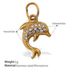 Wholesale 316L Stainless Steel Cartoon Animal Zodiac Inlaid Rhinestone Starfish Coconut Tree Pendant Necklace Bracelet Accessories Electroplated