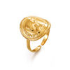 Wholesale Stainless Steel Cartoon Characters Retro Opening Adjustable Real Gold Plated Ring