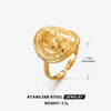 Wholesale Stainless Steel Cartoon Characters Retro Opening Adjustable Real Gold Plated Ring
