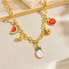 Wholesale Stainless Steel Cartoon Fruitshape Pendant Necklace With Electroplating Process