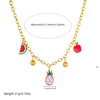 Wholesale Stainless Steel Cartoon Fruitshape Pendant Necklace With Electroplating Process