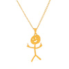Wholesale Stainless Steel Cartoon Stickman Pendant Necklace With Geometric Style And Electroplating Treatment For Men And Women