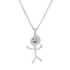 Wholesale Stainless Steel Cartoon Stickman Pendant Necklace With Geometric Style And Electroplating Treatment For Men And Women