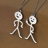 Wholesale Stainless Steel Cartoon Stickman Pendant Necklace With Geometric Style And Electroplating Treatment For Men And Women