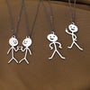 Wholesale Stainless Steel Cartoon Stickman Pendant Necklace With Geometric Style And Electroplating Treatment For Men And Women