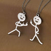 Wholesale Stainless Steel Cartoon Stickman Pendant Necklace With Geometric Style And Electroplating Treatment For Men And Women