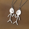 Wholesale Stainless Steel Cartoon Stickman Pendant Necklace With Geometric Style And Electroplating Treatment For Men And Women
