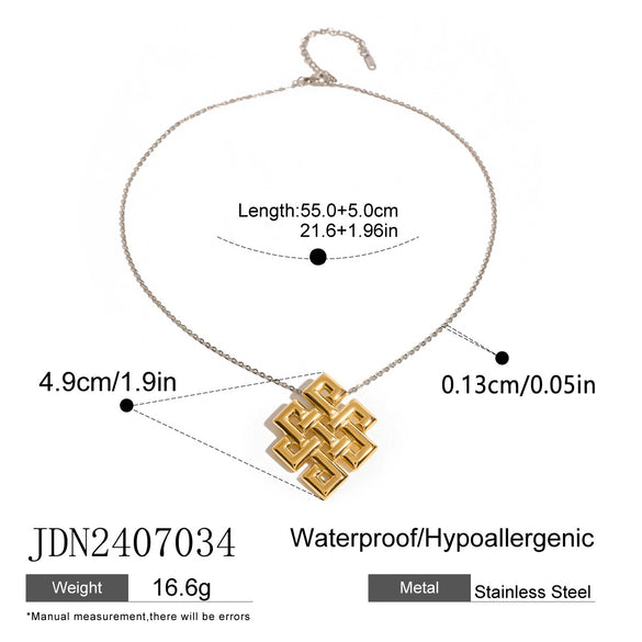 Wholesale Stainless Steel Celtic Knot Hollow Jewelry With Electroplating For Women Necklace And Earrings With Original Design Sense And Classic Texture