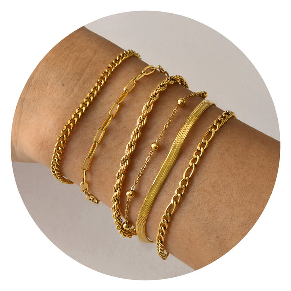 Wholesale Stainless Steel Chain Bracelet For Women Fashion Personality Gold Electroplated Jewelry