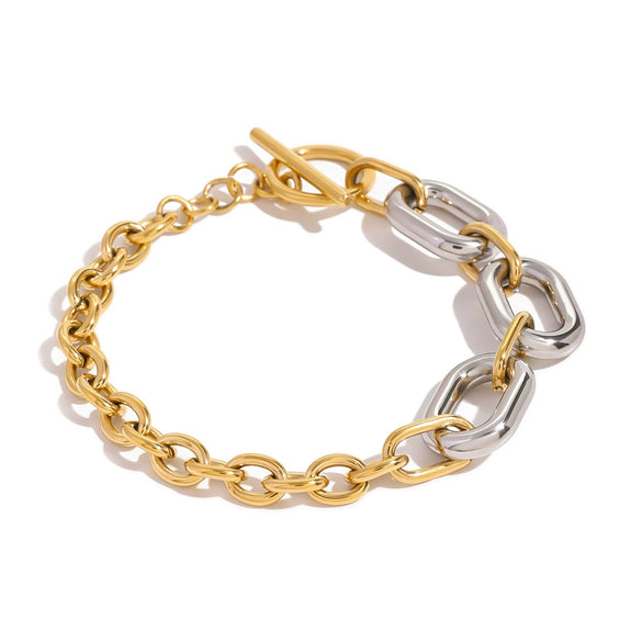 Wholesale Stainless Steel Chain Geometric Style Oval Hollow Circle Color Matching Cross Electroplated For Women