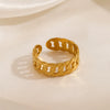 Wholesale Stainless Steel Chain Ring Women's Geometric Electroplated Design