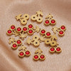 Wholesale Stainless Steel Cherry Crystal Pendant Jewelry Accessories With Vacuum Titanium Plated And Sweet Style