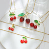 Wholesale Stainless Steel Cherry Pendant Necklace With Snake Bone Chain Electroplating Fashion Minimalist Design