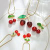 Wholesale Stainless Steel Cherry Pendant Necklace With Snake Bone Chain Electroplating Fashion Minimalist Design