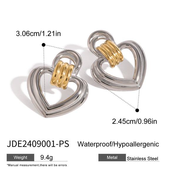 Wholesale Stainless Steel Circle Earrings With Geometric Design And Electroplating For Women