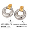 Wholesale Stainless Steel Circle Earrings With Geometric Design And Electroplating For Women