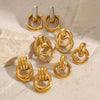 Wholesale Stainless Steel Circle Earrings With Geometric Design And Electroplating For Women