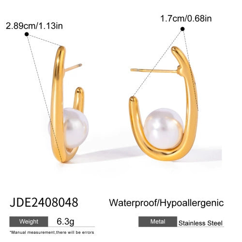Wholesale Stainless Steel Circle Earrings With Geometric Design And Electroplating For Women