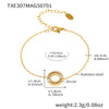 Wholesale 316L Stainless Steel Circle Pendant Clavicle Necklace And Bracelet Set With Electroplating And Chain Pattern