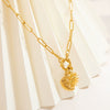 Wholesale Stainless Steel Clavicle Chain Necklace With Sunflower Moon Pendant Electroplated 18K Gold For Women Light Luxury Minimalist Style