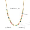 Wholesale Stainless Steel Clavicle Chain With Color Oil Drop Tassel And Geometric Design For Women