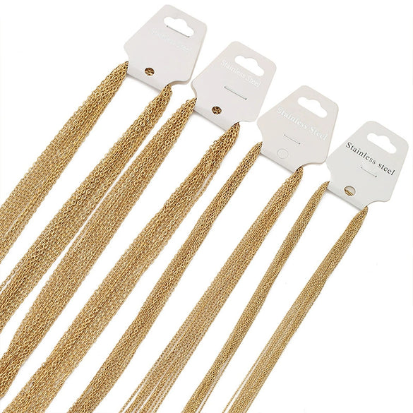 Wholesale Stainless Steel Clavicle Chain With Electroplating Bead Chain Pattern O Shaped For Women