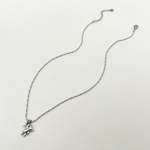 Wholesale Stainless Steel Clavicle Necklace With Cartoon Bear Pendant And Electroplating Treatment