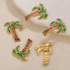 Wholesale Stainless Steel Coconut Tree Dripping Oil Style Jewelry Accessories Earrings Pendant