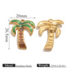 Wholesale Stainless Steel Coconut Tree Dripping Oil Style Jewelry Accessories Earrings Pendant