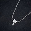 Wholesale Stainless Steel Coconut Tree Pendant Clavicle Chain With Leaf Pattern Simple Style For Women