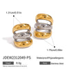 Wholesale Stainless Steel Color Matching Ear Clip Earrings With Geometric Design And Electroplating For Women