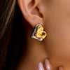 Wholesale Stainless Steel Color Matching Flower Geometric Earrings With Electroplating Light Luxury High End Non Fading Women's Earrings