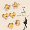 Wholesale Stainless Steel Color Matching Flower Geometric Earrings With Electroplating Light Luxury High End Non Fading Women's Earrings