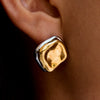 Wholesale Stainless Steel Color Matching Flower Geometric Earrings With Electroplating Light Luxury High End Non Fading Women's Earrings