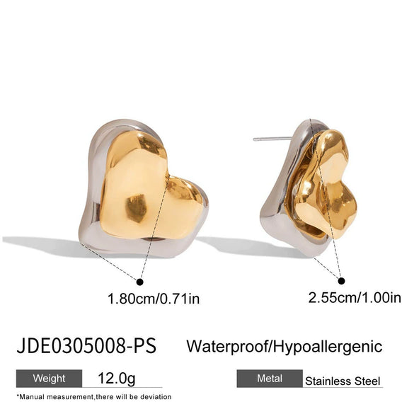 Wholesale Stainless Steel Color Matching Flower Geometric Earrings With Electroplating Light Luxury High End Non Fading Women's Earrings