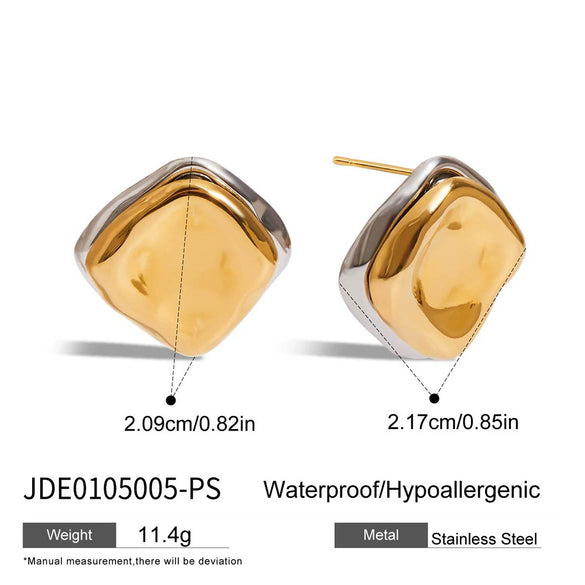 Wholesale Stainless Steel Color Matching Flower Geometric Earrings With Electroplating Light Luxury High End Non Fading Women's Earrings