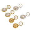 Wholesale Stainless Steel Color Matching Round Pearl Earrings With Geometric Design And Electroplating
