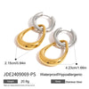 Wholesale Stainless Steel Colormatching Circular Earrings With Geometric Style And Electroplating Treatment For Women