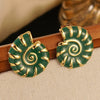 Wholesale Stainless Steel Conch Earrings For Women Retro Style With Enamel Filling And Gold Plating Geometric Design
